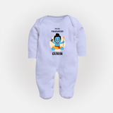 My First Mahashivratri Baby Fullbody Suit – Custom Name Shiv Design Fullbody Suit - BABY BLUE - New Born (Chest 7.5")