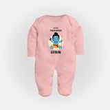 My First Mahashivratri Baby Fullbody Suit – Custom Name Shiv Design Fullbody Suit - BABY PINK - New Born (Chest 7.5")
