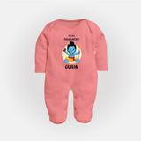 My First Mahashivratri Baby Fullbody Suit – Custom Name Shiv Design Fullbody Suit - PEACH - New Born (Chest 7.5")