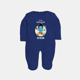 My First Mahashivratri Baby Fullbody Suit – Custom Name Shiv Design Fullbody Suit - NAVY BLUE - New Born (Chest 7.5")