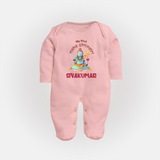 Little Shiva Collection – Personalized Mahashivratri Baby Fullbody Suit - BABY PINK - New Born (Chest 7.5")