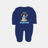 Little Shiva Collection – Personalized Mahashivratri Baby Fullbody Suit - NAVY BLUE - New Born (Chest 7.5")