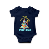 Little Shiva Collection – Personalized Mahashivratri Baby Romper - NAVY BLUE - New Born (Chest 14")