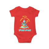 Little Shiva Collection – Personalized Mahashivratri Baby Romper - RED - New Born (Chest 14")