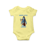 Shiva's Little Warrior Romper | Custom Romper for Lord Shiva's Devotee - PASTEL YELLOW - New Born (Chest 14")
