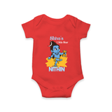 Shiva's Little Star Romper | Personalized Romper for the Child of Lord Shiva - RED - New Born (Chest 14")