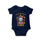 Shambo Shiva Shambo Romper | Custom Romper for Shiva Devotees - NAVY BLUE - New Born (Chest 14")