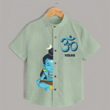 Om Shirt | Personalized Baby Shirt for Shiva Worship - MINT GREEN - 0 - 6 Months Old (Chest 23")