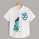 Om Shirt | Personalized Baby Shirt for Shiva Worship - WHITE - 0 - 6 Months Old (Chest 23")
