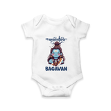Little Mahadev Kids Romper – Personalized Shiva Theme - WHITE - New Born (Chest 14")