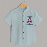 Little Mahadev Kids Shirt – Personalized Shiva Theme - ARCTIC BLUE - 0 - 6 Months Old (Chest 23")
