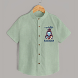 Little Mahadev Kids Shirt – Personalized Shiva Theme - MINT GREEN - 0 - 6 Months Old (Chest 23")