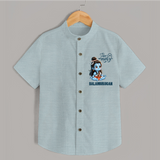 Little Shiva Kids Shirt – Name Customized Devotional Wear - ARCTIC BLUE - 0 - 6 Months Old (Chest 23")