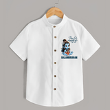 Little Shiva Kids Shirt – Name Customized Devotional Wear - WHITE - 0 - 6 Months Old (Chest 23")