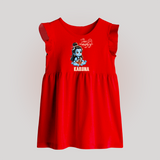 Little Shiva Kids Baby Frock – Name Customized Devotional Wear - RED - 0 - 3 Months Old (Chest 17")