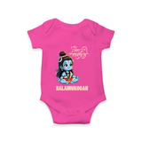 Little Shiva Kids Romper – Name Customized Devotional Wear - HOT PINK - New Born (Chest 14")
