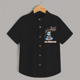 Little Shiva Kids Shirt – Name Customized Devotional Wear - BLACK - 0 - 6 Months Old (Chest 23")