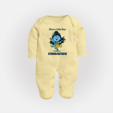 Shiva’s Little Star Kids Fullbody Suit – Festive Special Edition - PASTEL YELLOW - New Born (Chest 7.5")