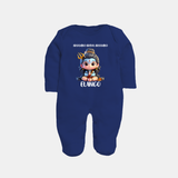 Shambo Shiva Shambo Kids Fullbody Suit – Devotional Cartoon Print - NAVY BLUE - New Born (Chest 7.5")