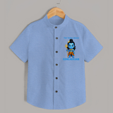 Tiny Trishul Warrior Kids Shirt – Shiva Theme Wear - SKY BLUE - 0 - 6 Months Old (Chest 23")