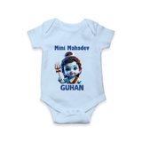 Mini Mahadev Personalized Kids Romper – Shiva Theme Wear - BABY BLUE - New Born (Chest 14")