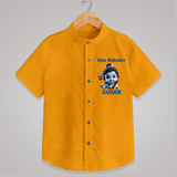 Mini Mahadev Personalized Kids Shirt – Shiva Theme Wear - CHROME YELLOW - 0 - 6 Months Old (Chest 23")