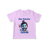 Mini Mahadev Personalized Kids T-Shirt – Shiva Theme Wear - LILAC - 0-5 Months Old (Chest 17")