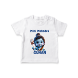 Mini Mahadev Personalized Kids T-Shirt – Shiva Theme Wear - WHITE - 0-5 Months Old (Chest 17")