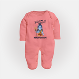 Maha Shivratri Kids Fullbody Suit – Shiva Festival Special - PEACH - New Born (Chest 7.5")
