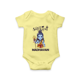 Maha Shivratri Kids Romper – Shiva Festival Special - PASTEL YELLOW - New Born (Chest 14")