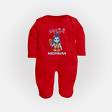 Maha Shivratri Kids Fullbody Suit – Shiva Festival Special - RED - New Born (Chest 7.5")