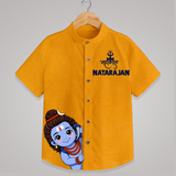 Maha Shivratri Kids Shirt – Name Customized Devotional Wear - CHROME YELLOW - 0 - 6 Months Old (Chest 23")