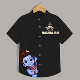 Maha Shivratri Kids Shirt – Name Customized Devotional Wear - BLACK - 0 - 6 Months Old (Chest 23")
