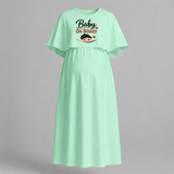 Baby On Board Printed Feeding Maternity Maxi Dress