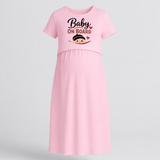 Baby On Board Printed Feeding Maternity Maxi Dress
