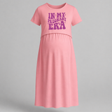 In My Pregnant Era Printed Maternity Maxi Dress - PEACH - Extra Small (Chest 32")