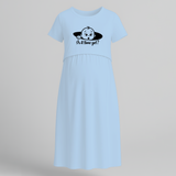 Is It Time Yet? Cute Pregnancy Feeding Maxi Dress - BABY BLUE - Extra Small (Chest 32")