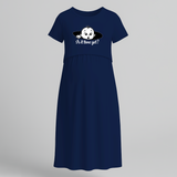 Is It Time Yet? Cute Pregnancy Feeding Maxi Dress - NAVY BLUE - Extra Small (Chest 32")
