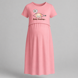 Baby Loading Printed Feeding-Friendly Maternity Maxi - PEACH - Extra Small (Chest 32")