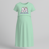 We Are Three Now Penguin Family Maternity Dress - MINT GREEN - Extra Small (Chest 32")