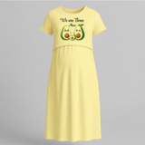 We Are Three Now Avocado Family Maternity Maxi - PASTEL YELLOW - Extra Small (Chest 32")