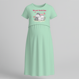 We Are Three Now Hippo Family Pregnancy Maxi - MINT GREEN - Extra Small (Chest 32")