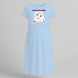 We Are Four Now Bear Family Maternity Maxi Dress - BABY BLUE - Extra Small (Chest 32")