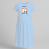 We Are Four Now Bunny Family Feeding Maxi Dress - BABY BLUE - Extra Small (Chest 32")