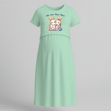 We Are Four Now Bunny Family Feeding Maxi Dress - MINT GREEN - Extra Small (Chest 32")