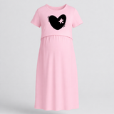 Missing Piece Heart Printed Maternity Feeding Maxi