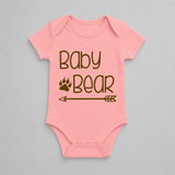 Baby Bear Adventure Theme Romper - PEACH - New Born (Chest 14")