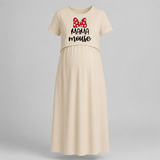 Mama Mouse Cute Printed Feeding Maternity Maxi - IVORY - Extra Small (Chest 32")