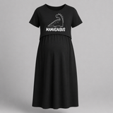Mamasaurus Printed Maternity Maxi Dress - BLACK - Extra Small (Chest 32")