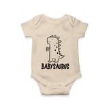Babysaurus Cute Dino Baby Romper - IVORY - New Born (Chest 14")